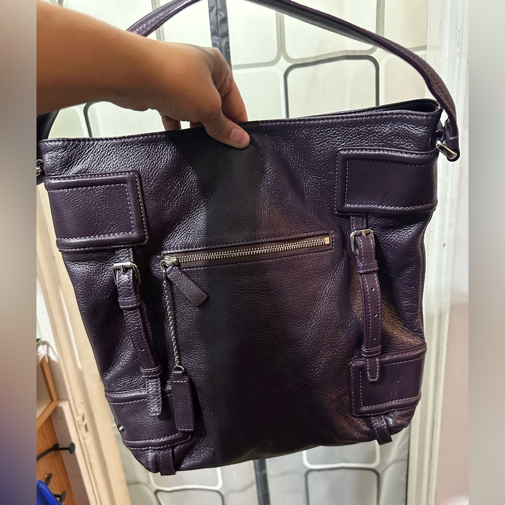 Cole Haan purple Leather Shoulder Bag - Picture 7 of 11